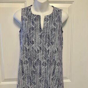 J McLaughlin Sz XS Dress Catalina Blue‎ Floral V Neck Summer Comfort Women's